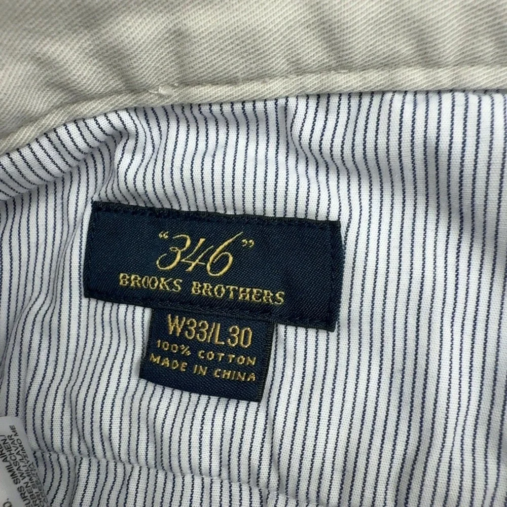 Brooks Brothers Pants Mens 33x30 Khaki Cotton Chinos Classic Preppy Style